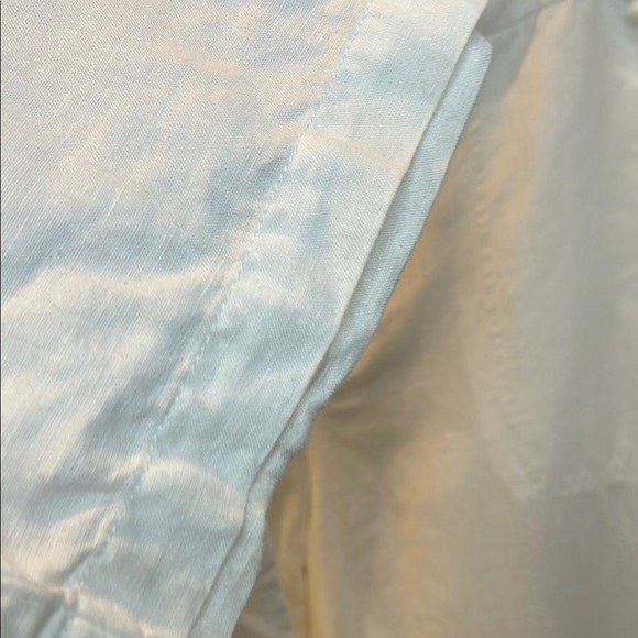 Liz Claiborne LINEN white off white Wide Leg Pants relaxed fit - Picture 3 of 9